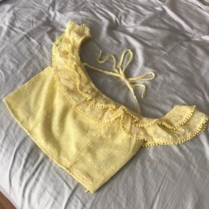 NWOT Yellow Crop Top, Off The Shoulder Crop Top